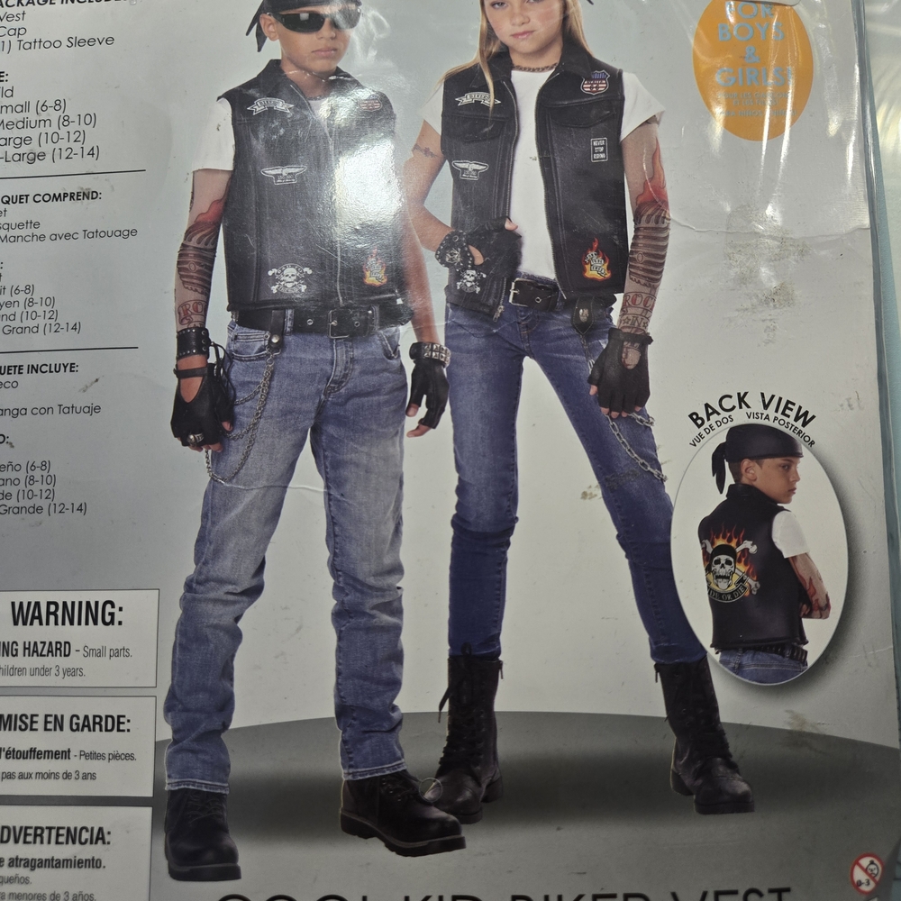 Cool Kid Biker Vest with Patches
